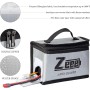 Zeee Lipo Safe Bag Bolsa Ignífuga a Prueba de Explosiones de Gran Capacidad para Guardar Batería Lipo(1 Negro y 1 Plateado)