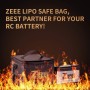Zeee Lipo Safe Bag Bolsa Ignífuga a Prueba de Explosiones de Gran Capacidad para Guardar Batería Lipo(1 Negro y 1 Plateado)