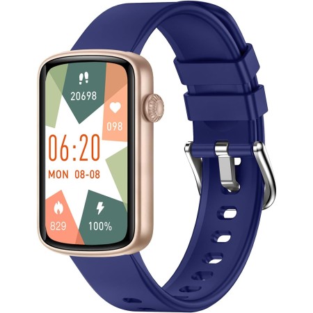 SHANG WING Reloj Inteligente para Mujer, Pulsera Inteligente con Oxímetro, IP68 Impermeable, DIY Esfera, Monitor Sueño,