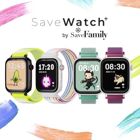 SaveFamily SaveWatch Plus 4G. Reloj Inteligente niño. Llamada, Vídeo, Face ID, Correas Personalizables, UltraSlim, Fondos de