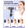 Palo Selfie Tripode con 2 Luces, Tripode para Movil 135CM Extra Largo con Control Remoto Desmontable, Selfie Stick con 1/4 de