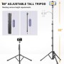 Victiv 224cm Tripode Movil Alto, Tripode para Movil con 35cm Cuello de Cisne& Mando a Distancia y Soporte para Teléfono Móvil,