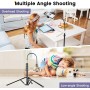 Victiv 224cm Tripode Movil Alto, Tripode para Movil con 35cm Cuello de Cisne& Mando a Distancia y Soporte para Teléfono Móvil,