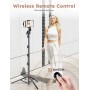 JOILCAN Tripode para Movil, 177,8 cm Profesional Estable Aluminiocon Trípode con Control Remoto & Teléfono Soporte，Extensible
