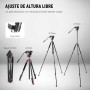 NEEWER 74.4" Trípode Monopie Básico Video Cabezal y 3 Vías Manija Pan Tilt Remoto, Cámara Superior Eje Central Horizontal,