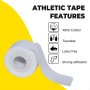 LiangMai Sport Tape White, Sport Tape Set of 4 Rolls (3.8cm x 10m) Self-adhesive Tape with Extra Strong Adhesive Strength, Skin