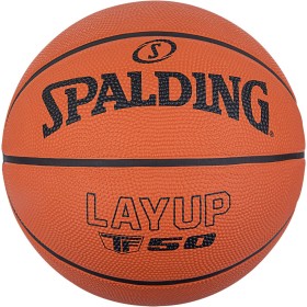 Spalding - TF-50 Balón de Baloncesto de Goma - Naranja - Balón para Principiantes - Antideslizante para Exterior - Excelente