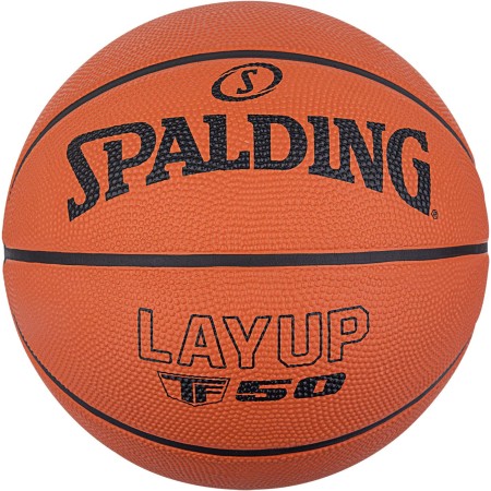Spalding - TF-50 Balón de Baloncesto de Goma - Naranja - Balón para Principiantes - Antideslizante para Exterior - Excelente