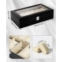 ZOGIN - Estuche para relojes con 12 compartimentos, color negro