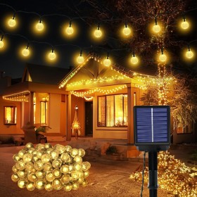 Realky Guirnaldas Luces Exterior Solar, 100 LED 8 Modos Guirnalda Luces Solares con Función de Memoria, IP65 Impermeable 18M