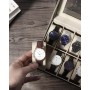 Uten Caja Relojes con 12 Compartimentos, Caja de madera para Reloj Ventana Transparente con Almohada Extraíble, Cierre de Metal,