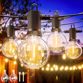 ZOTOYI Guirnaldas Luces Exterior 30 Metros, G40 Guirnaldas Luminosas de Exterior LED con 50+2 Bombillas, Cadena de Luces