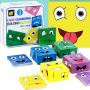 Puzzle de Cubo de Madera,Juguete sensorial,Colorido Cubo mágico de construcción Juguete Educativo Montessori para niños a Partir