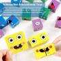 Puzzle de Cubo de Madera,Juguete sensorial,Colorido Cubo mágico de construcción Juguete Educativo Montessori para niños a Partir