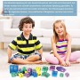 Puzzle de Cubo de Madera,Juguete sensorial,Colorido Cubo mágico de construcción Juguete Educativo Montessori para niños a Partir