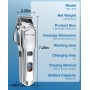 oneisall Premium Maquina Cortar Pelo Perros, IPX7 Todo el Cuerpo Lavable Maquinilla Inalámbrico Cortapelos Apta para largo y