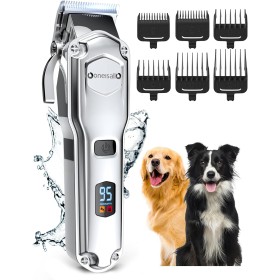 oneisall Premium Maquina Cortar Pelo Perros, IPX7 Todo el Cuerpo Lavable Maquinilla Inalámbrico Cortapelos Apta para largo y