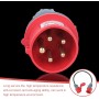 Adaptador CEE 5P 32A macho a 16 A, adaptador CEE, cable adaptador de alta corriente de 5 pines, impermeable IP44 – 5 x 2,5 mm²,