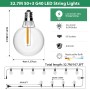 FIFlying Guirnalda Luces Exterior 8,8 M/29 FT G40 Guirnaldas de Luces Exterior con 12+1 LED, Guirnaldas Luces Exterior