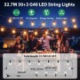 FIFlying Guirnalda Luces Exterior 8,8 M/29 FT G40 Guirnaldas de Luces Exterior con 12+1 LED, Guirnaldas Luces Exterior