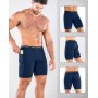 Niksa 1/3 Pieces Men's Running Tights Short Tights Men's Workout Shorts with Cell Phone Pocket Quick Dry Breathable Shorts