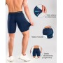 Niksa 1/3 Pieces Men's Running Tights Short Tights Men's Workout Shorts with Cell Phone Pocket Quick Dry Breathable Shorts