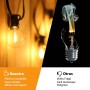 ROVLAK Guirnaldas Luces Exterior Solar LED 10M 15+1 LED Bombillas 4 Modes G40 Cadena Bombillas Solares Impermeable IP65