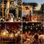 ROVLAK Guirnaldas Luces Exterior Solar LED 10M 15+1 LED Bombillas 4 Modes G40 Cadena Bombillas Solares Impermeable IP65