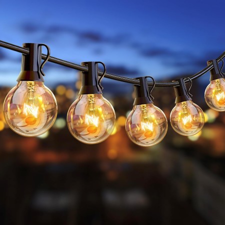ROVLAK Guirnalda Luces Exterior,12M Guirnalda de Luz con 18+3 Bombillas G40 Cadena de Luces Interior IP44 Impermeable Guirnaldas