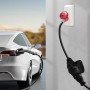 CEE 16A Starkstrom Stecker auf Schuko Kupplung 230V 3x2,5mm² Gummischlauchleitung IP44, mit 0,5m Kabellänge Elektroauto