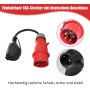 CEE 16A Starkstrom Stecker auf Schuko Kupplung 230V 3x2,5mm² Gummischlauchleitung IP44, mit 0,5m Kabellänge Elektroauto