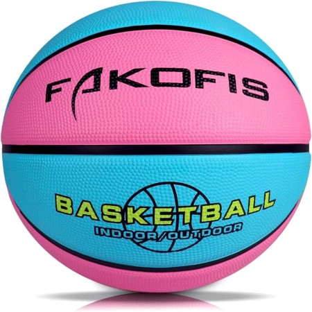 FAKOFIS Balón de baloncesto para niños, tamaño 3, tamaño 5, tamaño 7, baloncesto al aire libre en interiores y callejeros,