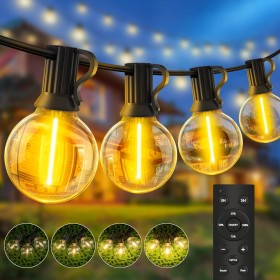 Guirnalda-Luces-Exterior-Jardín-Led 20M G40 Bombillas 65.5ft Luz Exteriores Guirnaldas Dimmable IP44 Impermeable Conectable