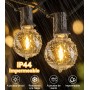 Guirnalda-Luces-Exterior-Jardín-Led 20M G40 Bombillas 65.5ft Luz Exteriores Guirnaldas Dimmable IP44 Impermeable Conectable
