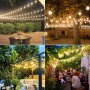 GLUROO 30M Guirnaldas Luminosas de Exterior LED, G40, IP45 Impermeable con 50+2 Bombillas de Plástico, Inastillable Cadena de