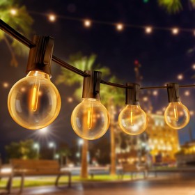 Guirnaldas de Luces Exterior, 19M LED Cadena de Luz con 30 + 3 Bombillas, IP44 Impermeable Guirnaldas Luminosas Exterior y