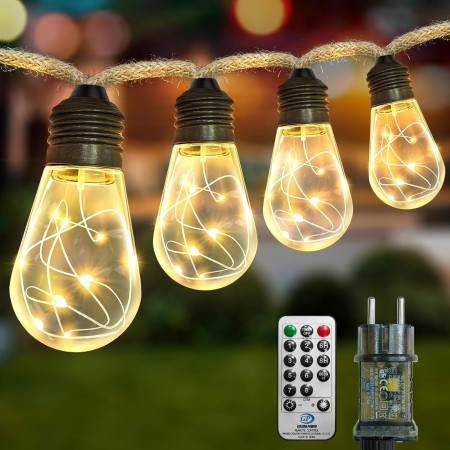 A.bigwhale 12M 120 LED Guirnalda Luces Exterior Solar, Hiedra Artificial con Luces Solares, 8 Modos Impermeable LED Solar Luz