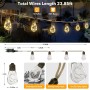 A.bigwhale 12M 120 LED Guirnalda Luces Exterior Solar, Hiedra Artificial con Luces Solares, 8 Modos Impermeable LED Solar Luz