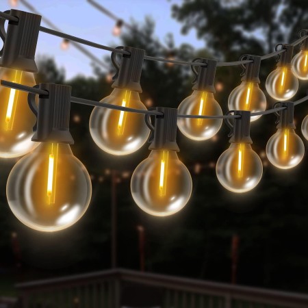 Bomcosy Cadena De Luces Solares Para Exterior De 24 M, Cadena De Luces Solares Para Exteriores, IP45, Impermeable, Para Patio,