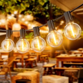 Dotrvmp Guirnalda Luces Exterior 15M G40 Guirnaldas Luminosas de Exterior LED Extensible Cadena de Luces IP45 Impermeable con