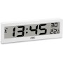 ADE Reloj Digital radiocontrolado con indicador de Temperatura | dígitos Muy Grandes | Pantalla de fácil Lectura | Blanco