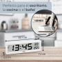 ADE Reloj Digital radiocontrolado con indicador de Temperatura | dígitos Muy Grandes | Pantalla de fácil Lectura | Blanco
