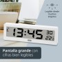ADE Reloj Digital radiocontrolado con indicador de Temperatura | dígitos Muy Grandes | Pantalla de fácil Lectura | Blanco