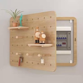 Cubierta de Panel eléctrico montada en la Pared Tapa de Caja eléctrica Decorativa Multifuncional Estante de Madera Caja de