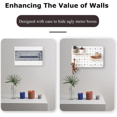Cubierta de Panel eléctrico montada en la Pared Tapa de Caja eléctrica Decorativa Multifuncional Estante de Madera Caja de