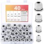 Juego de 40 prensaestopas M12 M16 M20 M25, IP68 impermeables, prensaestopas de relleno, conectores de cable de nailon de