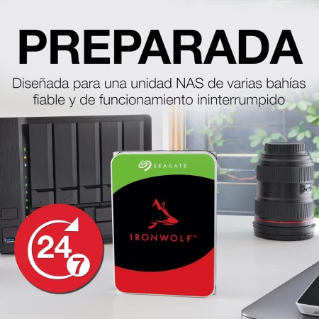 Seagate IronWolf 4TB, Disco duro interno, NAS HDD, CMR, 3.5 Pulgadas, SATA 6 GB/s, caché de 256 MB para almacenamiento conectado