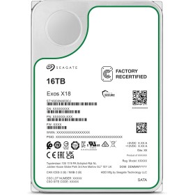 Seagate Exos X18 Enterprise HDD de 16 TB, CMR de 3,5 pulgadas, SATA de 6 GB/s, 7200 rpm, 512e, 4Kn FastFormat, baja latencia con