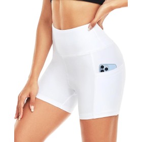 Sports Shorts for Women, Short Pants Cycling Gym Running Yoga Gym Fitness for Women with Pockets Short Tights Summer Non