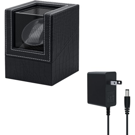 Mcbazel Cargador de Reloj para Relojes automáticos, Caja de Cargador de Reloj de Cuero de PU con patrón de Fibra de Carbono y